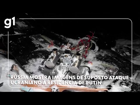 Rússia mostra imagens de suposto ataque ucraniano à residência de Putin #g1