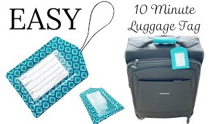 EASY 10 Minute Luggage Tag Sewing Tutorial - Pattern - DIY - How to Sew - Travel - Gift - Christmas