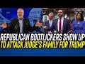 Shameless Republicans go to Court w/ Donald Trump and PUBLICLY KISS HIS A$$ Outside!!!