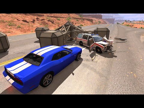 High Speed Car Crashes Into Large Spinner - BeamNG.drive Large Spinner Vs Cars (Crash Test)