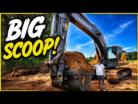 Massive Bucket Arrives Just In Time To Finish Road Project!