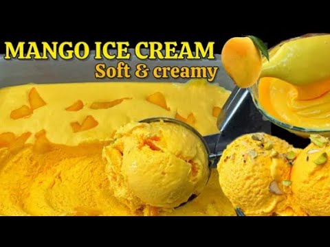 Mango 🥭 ice cream Recipe| By Cooking With Nosheen||Soft and Creamy||Just 5 mints me taiyar ||