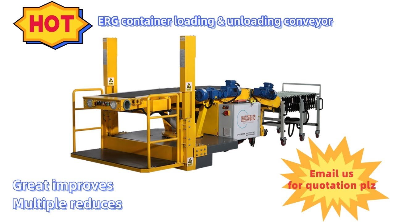Introduction of ERG container loading & unloading conveyor #unloader #conveyors #mobileconveyor