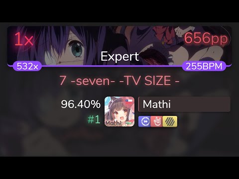 [Live] Mathi | FLOWxGRANRODEO - 7 -seven- -TV SIZE - [Expert] +HDDTHR 96.40% {#1 656pp 1❌} - osu!