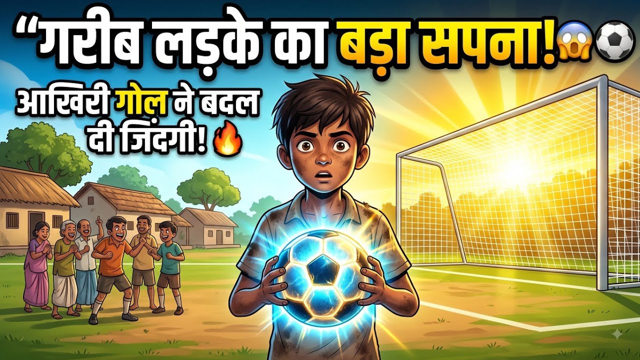 गरीब लड़के का बड़ा सपना 😱⚽ | आखिरी गोल ने बदल दी जिंदगी! 🔥 | Hindi 2D Cartoon Story #cenima 