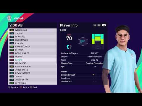 PES 2021 Celta Vigo Faces and ratings | Iago Aspas, Emre mor, Suarez | Caras del Celta Vigo PES 2021