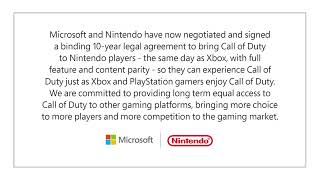 Nintendo x Microsoft Agree to 10 Years of Call of Duty