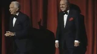 Thumbnail for a YouTube video where pianists Borge and Hambro play Chopin's Minute Waltz