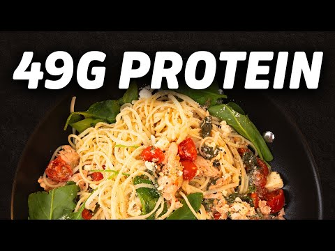 HIGH PROTEIN Lachs-Spinat-Pasta – Fitnessgerechtes Rezept für MUSKELAUFBAU & DIÄT