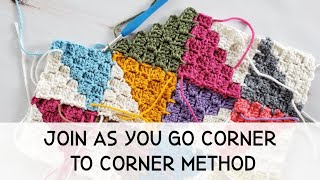 Corner to Corner (C2C) Join As You Go Method. How to Start and Join New Squares.