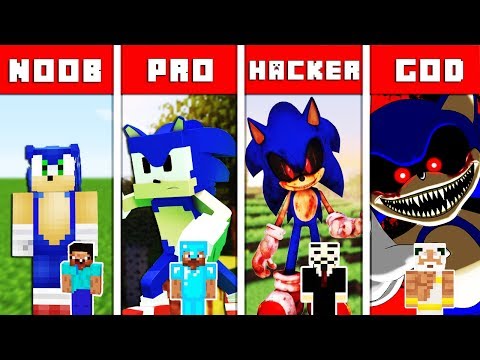 Minecraft Battle: SONIC MUTANT CHALLENGE - NOOB vs PRO vs HACKER vs GOD in Minecraft Animation