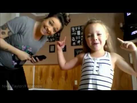 Pregnant mother & Adorable Daughter dancing 'Silento watch me (Whip/Nae Nae)'  "Cleaned SoundTrack"