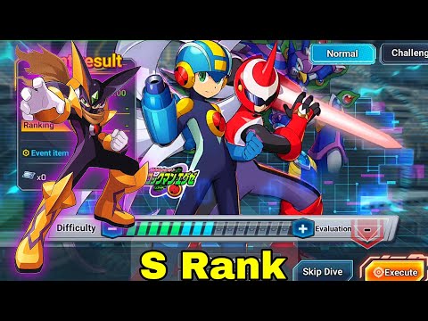 MegaMan X DiVE - Network Guardian [Fastest S Rank Route] | Bass Cross MegaMan Run (Difficulty 8)