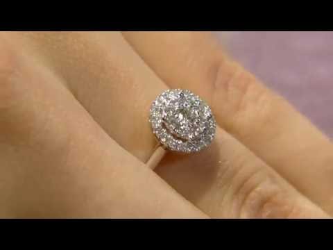 TR1027 Diamond Cluster Engagement Ring