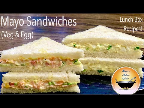 Lunch box sandwich recipes/Veg Mayo Sandwich/Egg Mayo Sandwich/How to make Sandwich with mayonnaise