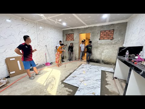 EPISODE-23 TUKANG RUMAH PASANG MOZEK LANTAI // DAPUR BERASAP 70% SIAP // MAKIN HARI MAKIN CANTIK // 