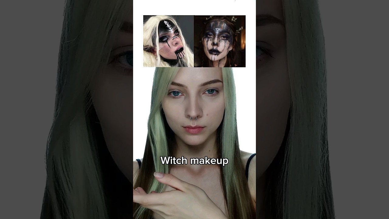 Witch makeup tutorial 🧝🏼‍♀️ #makeuptutorial #paganmakeup #vikings #halloweenmakeup #witchmakeup