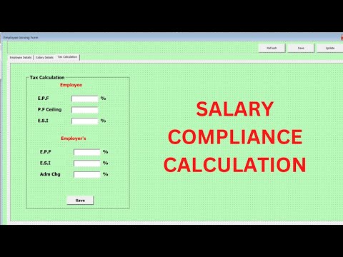 Excel VBA Form Part:19 (Salary Compliance Calculation), Excel Vba Tutorial in hindi, Payroll System