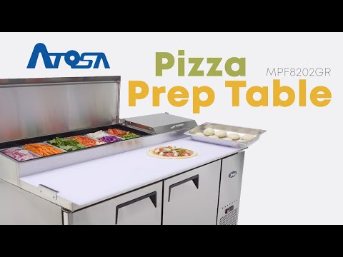 Atosa USA MPF8202GR 67" 2-Section Refrigerated Pizza Prep Table w/ 2 Doors, 18.5 cu. ft. 17 image
