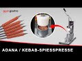 Commercial Adana Kebab Skewer Press – Manual - Heated Mould 80W - 80–150 g - 3–20 mm Skewers