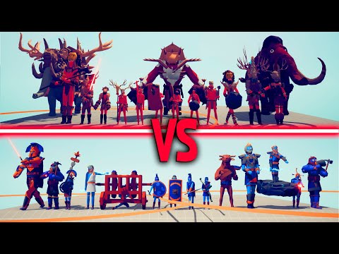 MEGA ANCIENT TEAM vs MEGA TRIBAL TEAM | TABS - Totally Accurate Battle Simulator
