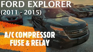Ford Explorer - A/C COMPRESSOR FUSE & RELAY LOCATION (2011 - 2015)