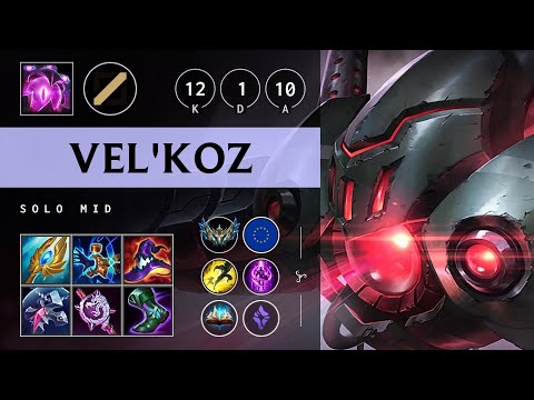 Vel'Koz Mid vs Qiyana: Godlike - EUW Challenger Patch 14.22