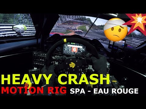 Heavy CRASH in a Motion Simulator @ Eau Rouge by Rain - Project Cars 2 | Ferrari 488 GT3