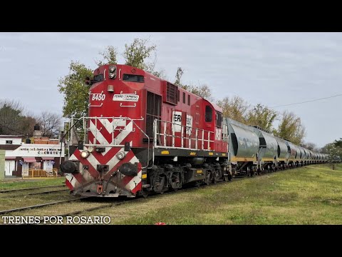 (717) FEPSA | Tren cargado con la ALCo RSD16 8450, pasando por Rosario, rumbo a Terminal 6.