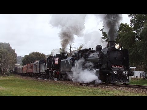 Double Headed Steam Locomotives in the Goldfields: Australian Trains