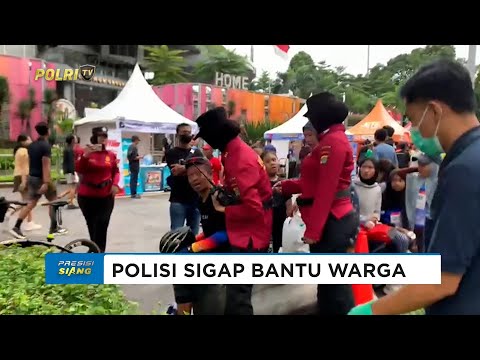 PERSONEL DITPAMOBVIT POLDA METRO JAYA SIGAP BANTU WARGA ALAMI GANGGUAN KESEHATAN SAAT CFD