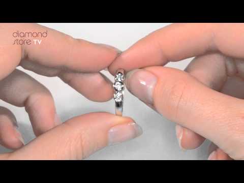 E3597 - Trilogy Ring With 0.16CT Diamonds In 9K White Gold