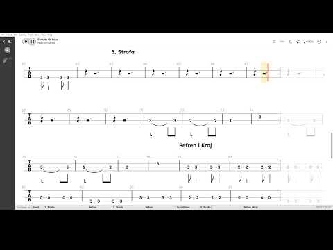 Streets of love ( The rolling stones ) ,Tablatura e base Senza Basso - Backing bass track - NO BASS