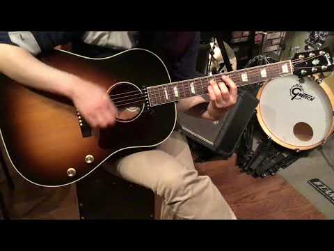2008 Gibson J-160E - Vintage Sunburst | USA All Solid Slope Shoulder Dreadnought Beatles John Lennon P-90 Pickup | OHSC image 24