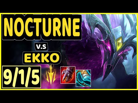NOCTURNE vs EKKO - 9/1/5 KDA JUNGLE GAMEPLAY - EUW Ranked MASTER