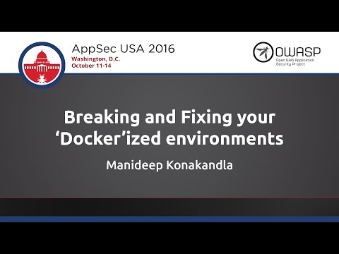 Image thumbnail for talk Breaking and Fixing your ‘Docker’ ized environments