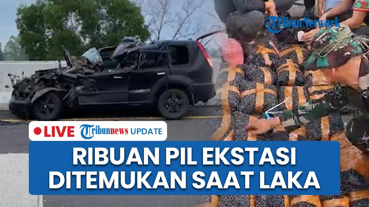 LIVE: Kecelakaan Tunggal Mobil di Tol Lampung, Anggota TNI Temukan Ribuan Pil Ekstasi
