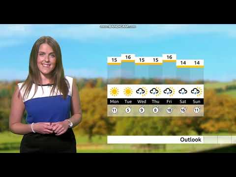 (HD) Alexandra Osbourne the weather personality on BBC Points West in a colour block dress