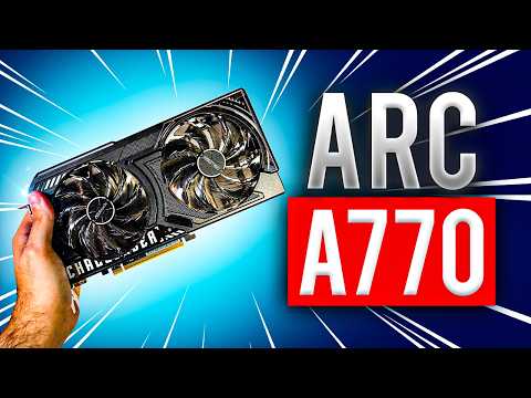 ASRock Intel Arc A770 Graphics Phantom Gaming 16G OC 2200 MHz 17.5 Gbps 256-bit GDDR6 7680x4320 DisplayPort HDMI 0dB Silent Cooling Video Card video review thumbnail