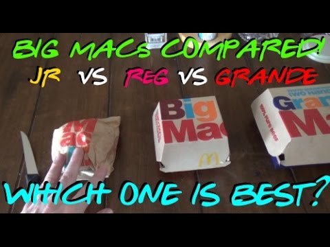 McDonalds Menu Comparison - Big Mac Jr -VS- Big Mac -VS- Grand Big Mac! ..Which Is BEST??