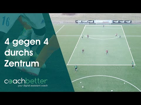 Neue Fußballübung ⚽ | 4 gegen 4 durchs Zentrum | coachbetter