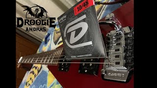 Cambio de calibre y de cuerdas, octavacion y ajuste en una guitarra de puente tipo Floyd Rose