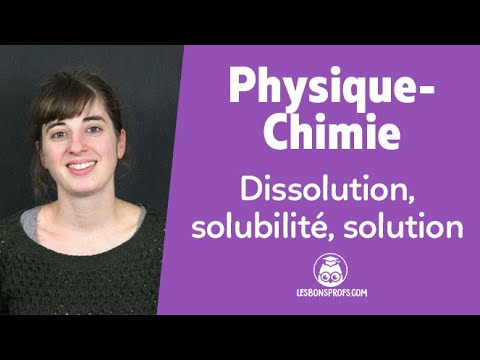 Dissolution, solubilité, solution