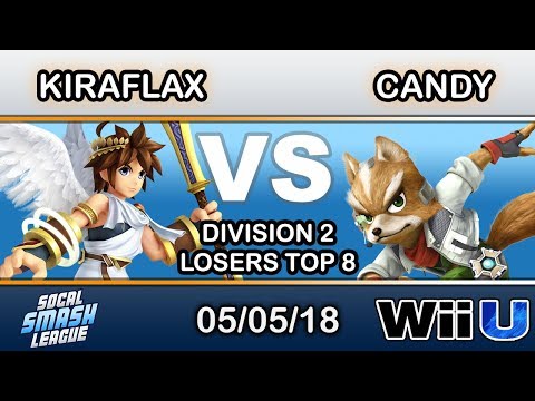 SCSL Div 2 - Kiraflax (Pit) Vs. Candy (Fox) Losers Top 8 - Smash 4