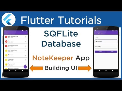 Flutter Building UI for NoteKeeper App SQLite Database Tutorial using SQFlite Plugin 4 2