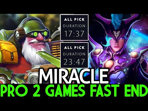 MIRACLE Sniper Mid & Luna Carry 2 Games Fast End Dota 2