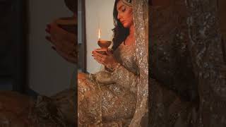 Champagne Net Flared Pishwas - Video 2