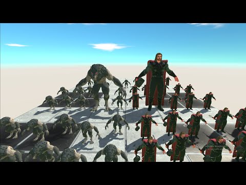 Evolved Werewolf Monster Team vs Marvel Thor Marvel Team | Animal Revolt Battle Simulator