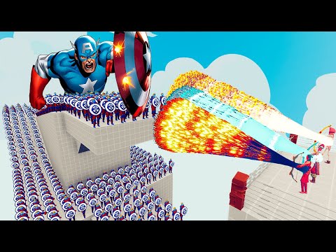 100x CAPTAIN AMERICA + 2x GIANT vs 3x EVERY GOD - Totally Accurate Battle Simulator TABS