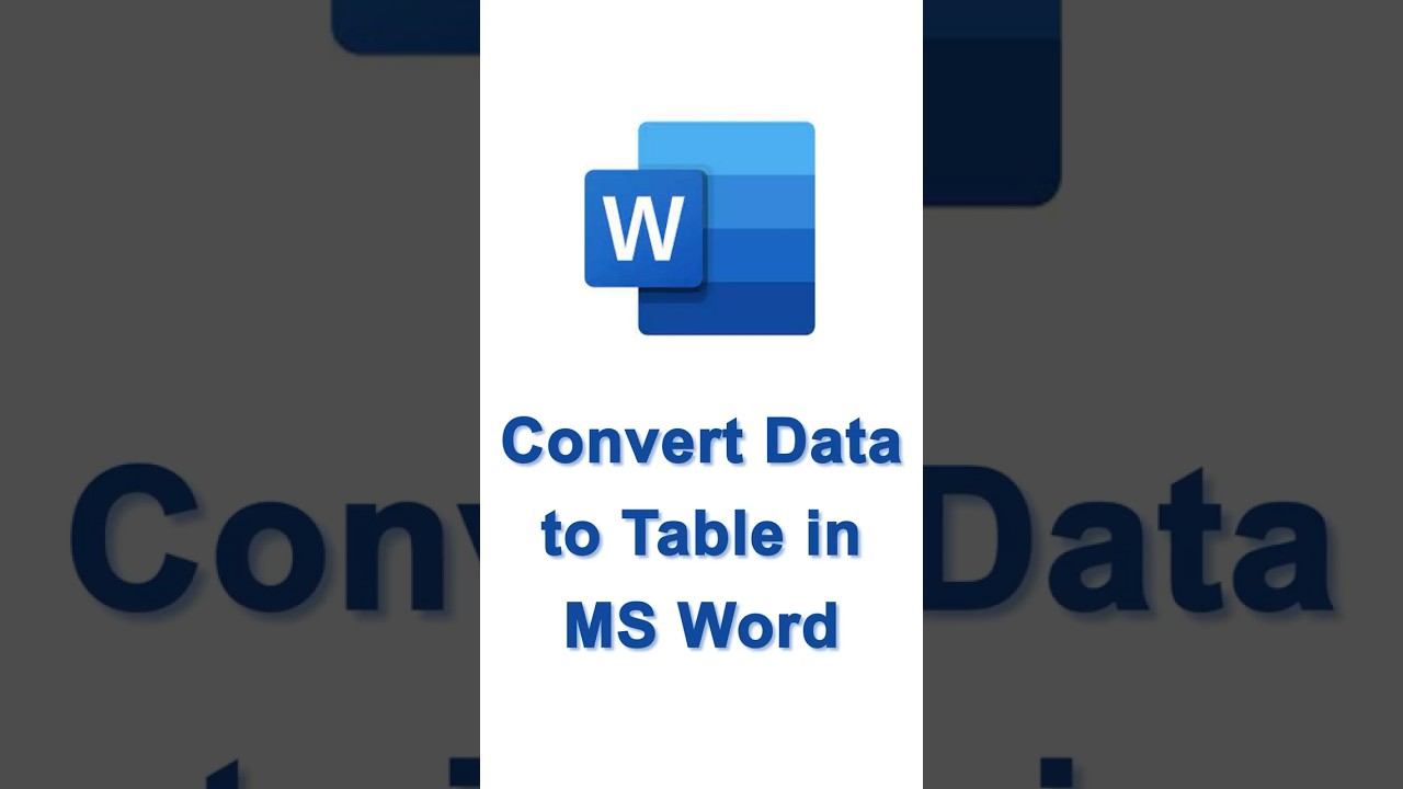 MS Word Trick: Convert Data to Table in 2 Steps #shorts #msword